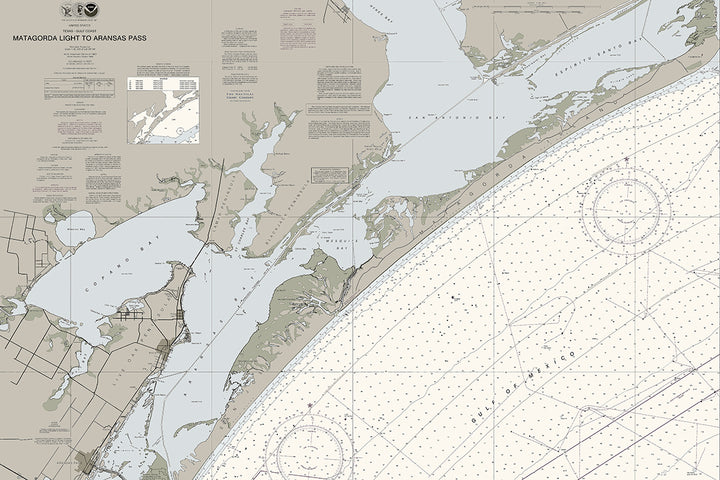 Matagorda Light to Aransas Pass Nautical Chart — Traditional palette