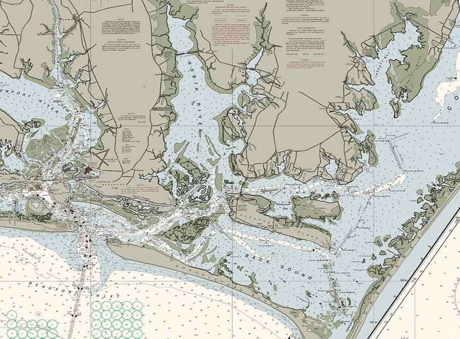 Beaufort Inlet And Part Of Core Sound Nautical Chart Art