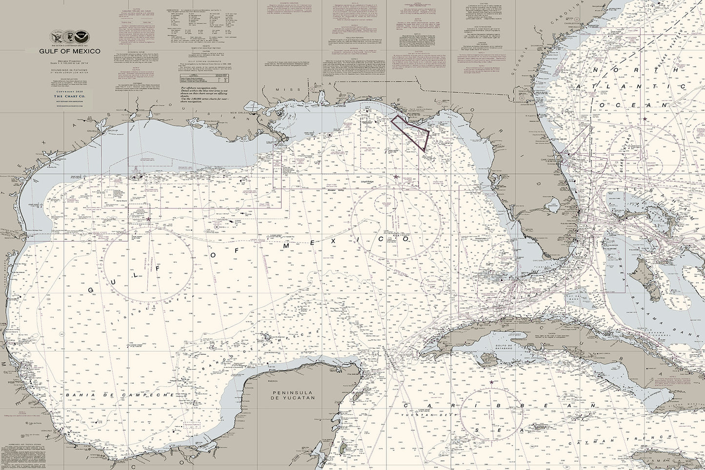 Entire Gulf of Mexico Nautical Chart