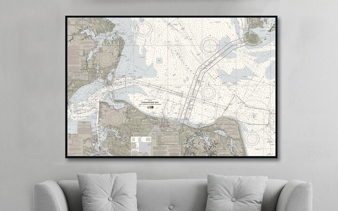 Chesapeake Bay Cape Charles To Norfolk Harbor Nautical Chart The