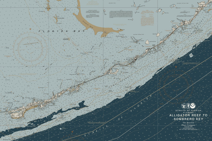 Alligator Reef To Sombrero Key Nautical Chart — Heritage Edition — Heritage Edition palette