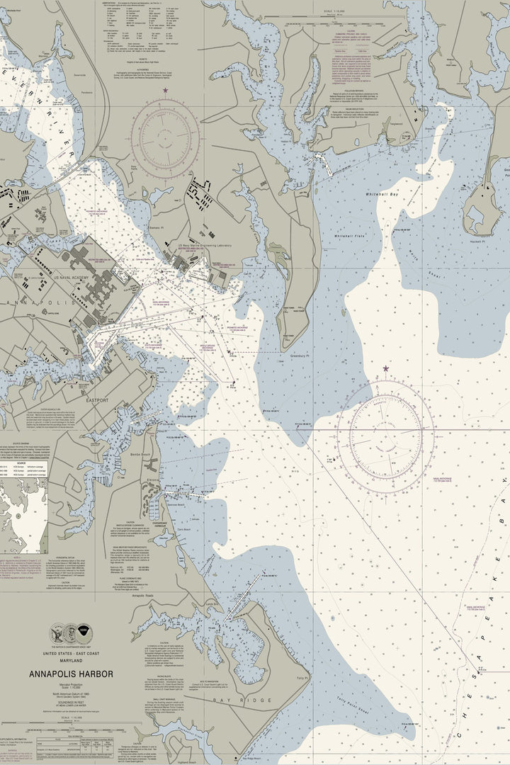 Annapolis Harbor Nautical Chart — Traditional palette