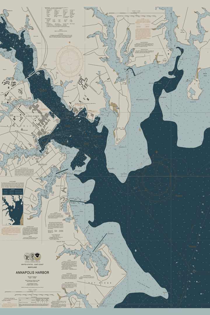Annapolis Harbor Nautical Chart — Heritage Edition