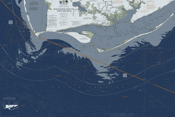 Apalachicola Bay to Cape San Blas - St Vincent Island, St George Island - Nautical Chart — Modern Edition — Modern Edition palette