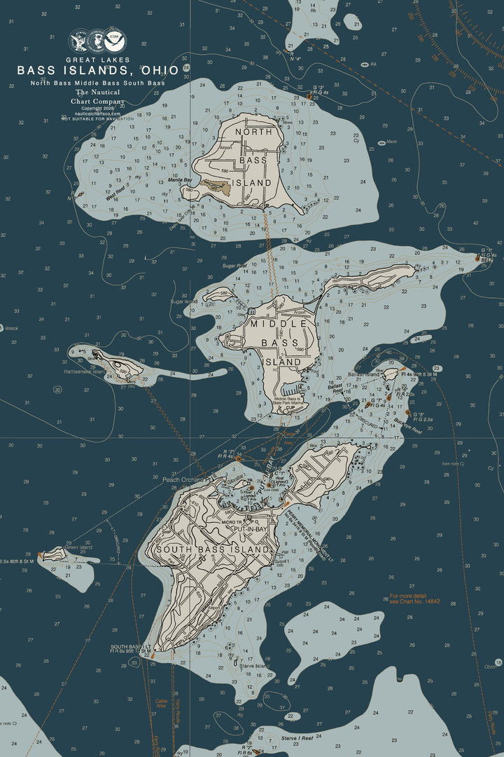Bass Islands, Ohio Nautical Chart - Put In Bay — Heritage Edition — Heritage Edition palette