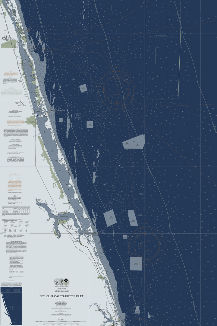 Bethel Shoal To Jupiter Inlet Nautical Chart — Modern Edition