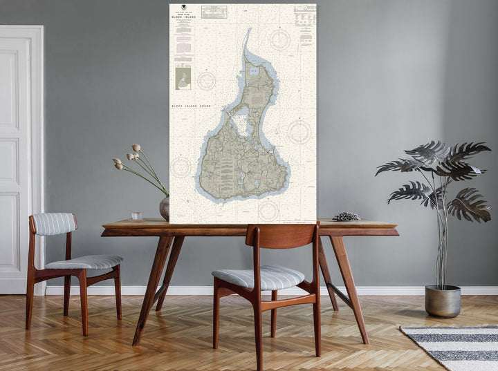 Block Island Nautical Chart — Traditional palette