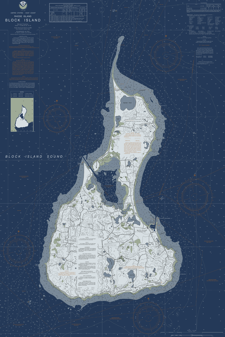 Block Island - Old Harbor and Great Salt Pond — Modern Edition — Modern Edition palette