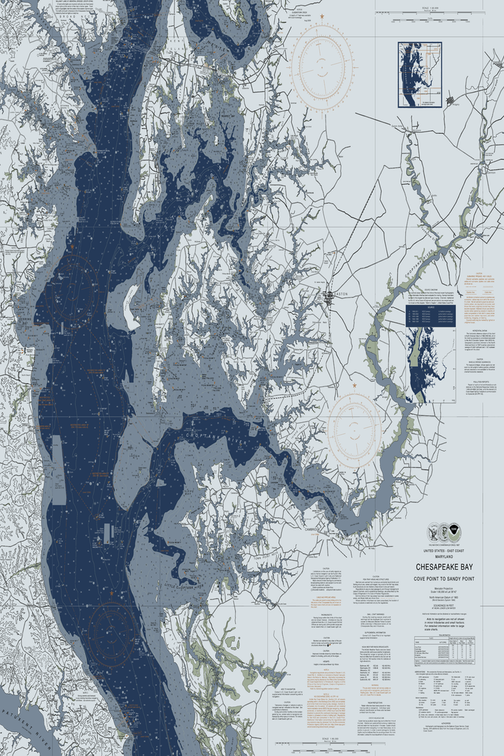 Chesapeake - Cove Point To Sandy Point Nautical Chart — Modern Edition — Modern Edition palette