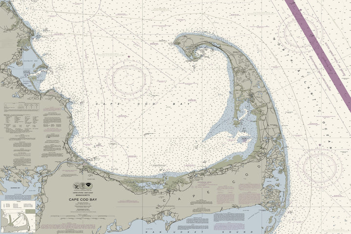 Cape Cod Bay Nautical Chart — Traditional palette