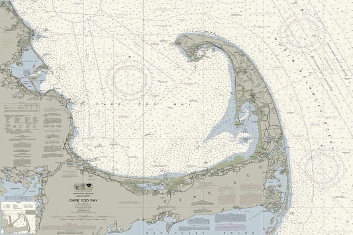 Cape Cod Bay Nautical Chart — Traditional palette
