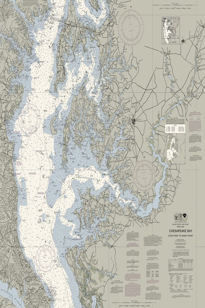 Chesapeake - Cove Point To Sandy Point Nautical Chart — Traditional palette