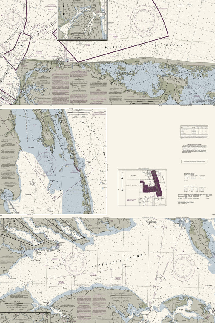 Outer Banks North - Currituck Beach Light To Wimble Shoals Nautical Chart — Traditional palette