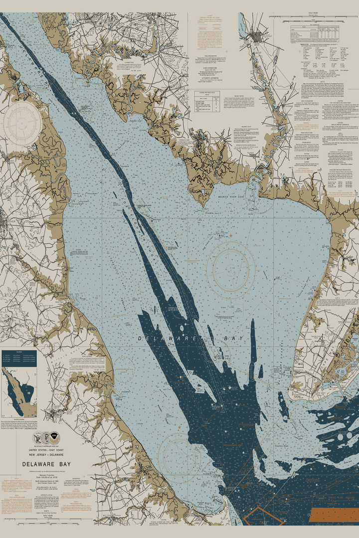 Delaware Bay Nautical Chart — Heritage Edition
