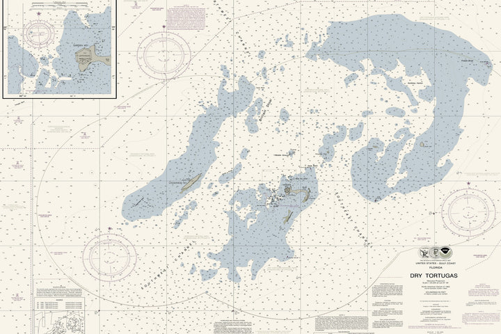 Dry Tortugas Nautical Chart — Traditional palette