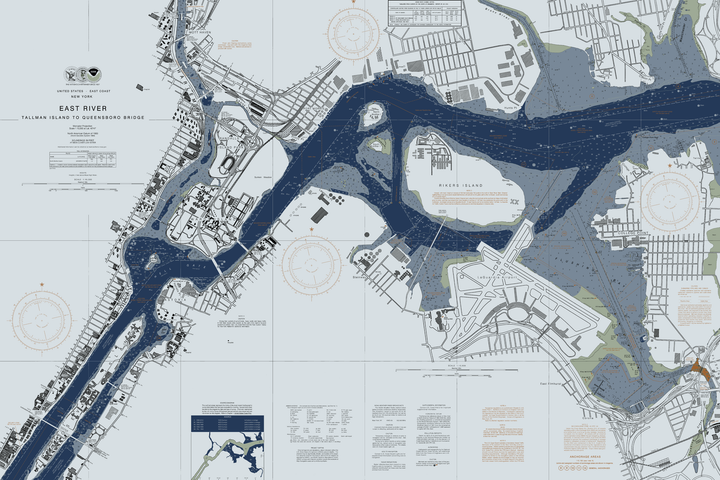 East River Tallman Island to Queensboro Bridge — Modern Edition — Modern Edition palette