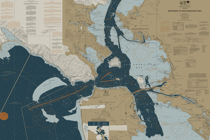 Entrance To San Francisco Bay Nautical Chart — Heritage Edition — Heritage Edition palette