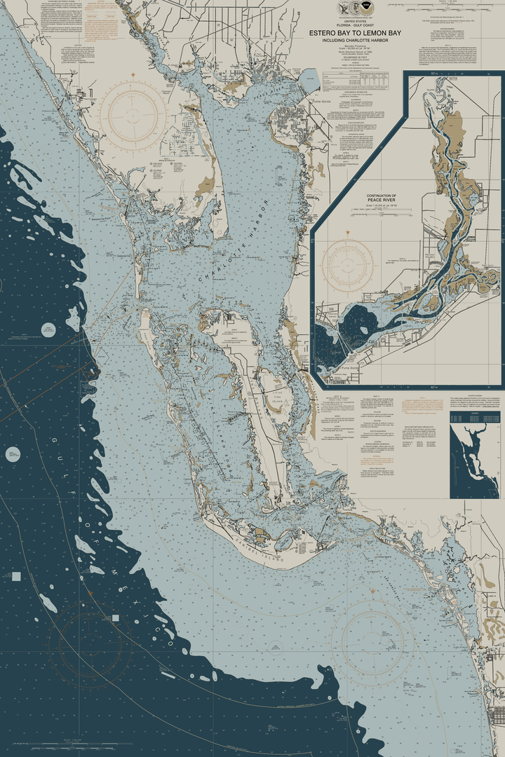 Estero Bay to Lemon Bay Nautical Chart - Ft Myers, Sanibel & Punta Gorda — Heritage Edition