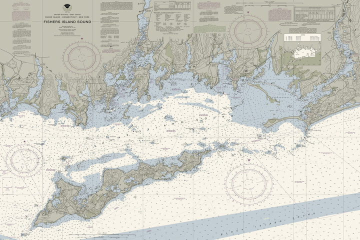 Fishers Island Sound Nautical Chart — Traditional palette
