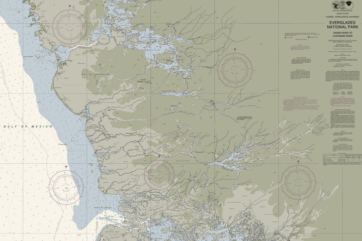 Florida Everglades Nautical Chart — Traditional palette