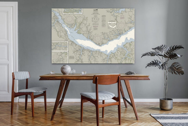 Neuse River New Bern to Minnesott Beach Nautical Chart — Traditional palette