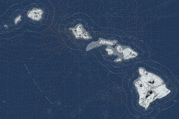 Hawaiian Islands Nautical Chart — Modern Edition — Modern Edition palette