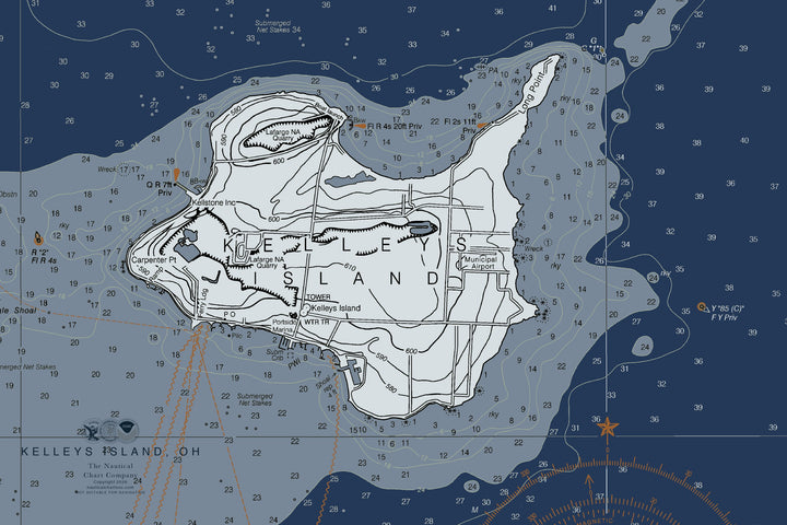 Kelleys Island, OH Nautical Chart — Modern Edition — Modern Edition palette