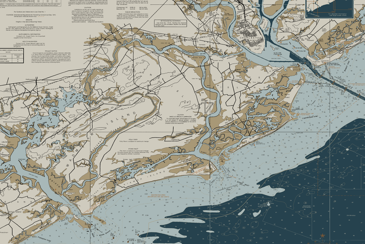 Kiawah & Seabrook Islands Nautical Chart — Heritage Edition — Heritage Edition palette