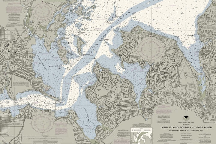 Long Island Sound And East River - Hempstead To Tallman Nautical Chart — Traditional palette