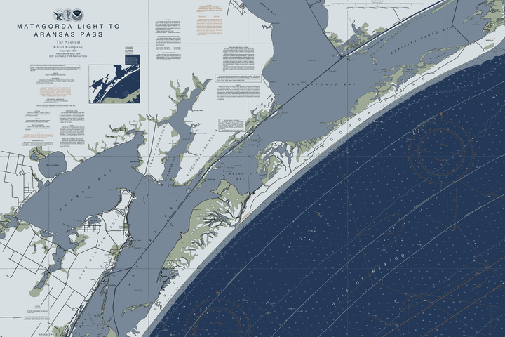 Matagorda Light to Aransas Pass Nautical Chart — Modern Edition — Modern Edition palette
