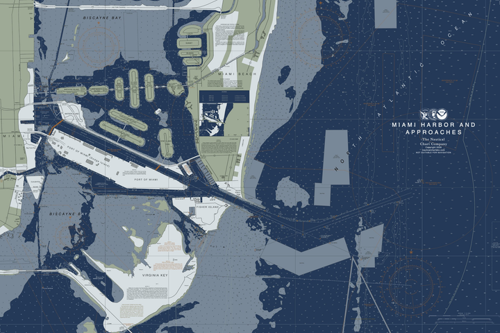 Miami Harbor and Approaches Nautical Chart — Modern Edition