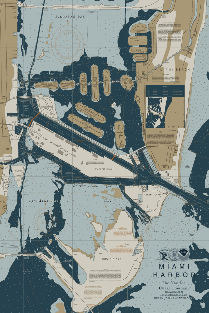 Miami Harbor Nautical Chart — Heritage Edition — Heritage Edition palette