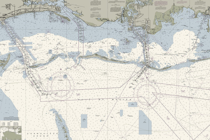 Mississippi Sound Nautical Chart — Traditional palette
