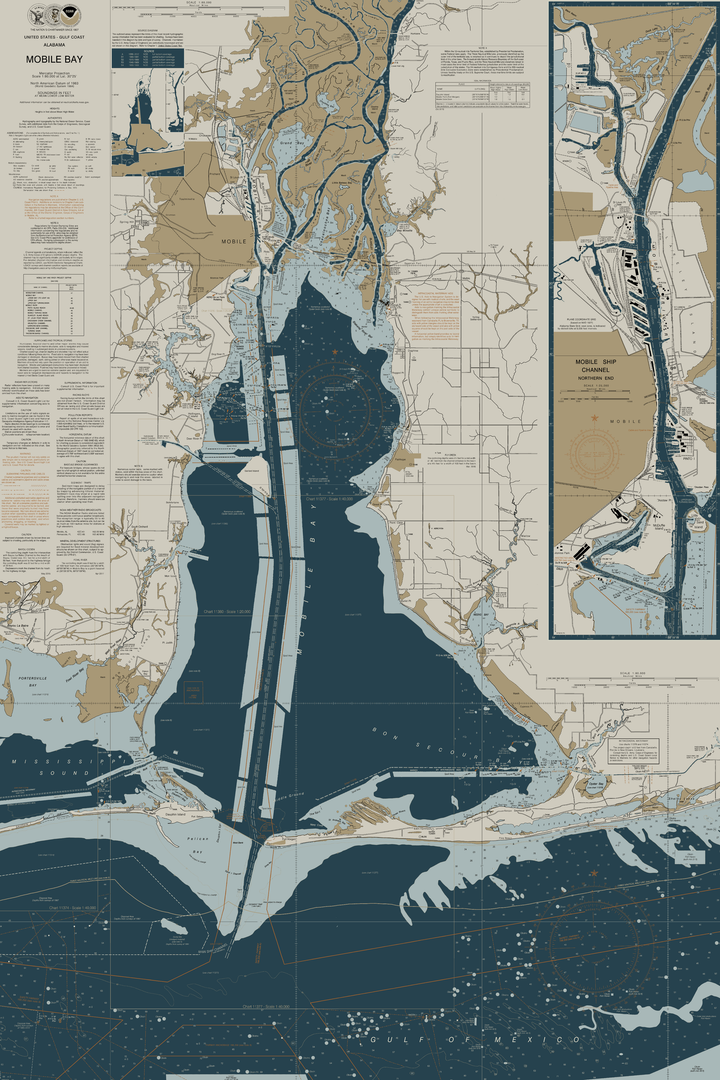 Mobile Bay Nautical Chart — Heritage Edition