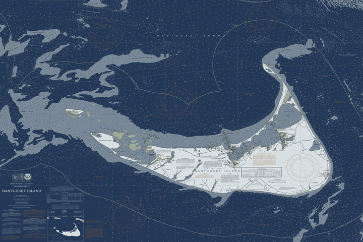 Nantucket Island Nautical Chart — Modern Edition — Modern Edition palette