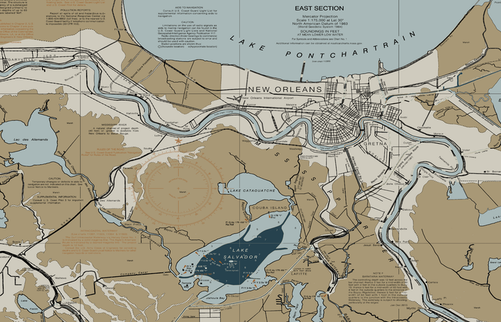New Orleans & Vicinity Nautical Chart — Heritage Edition