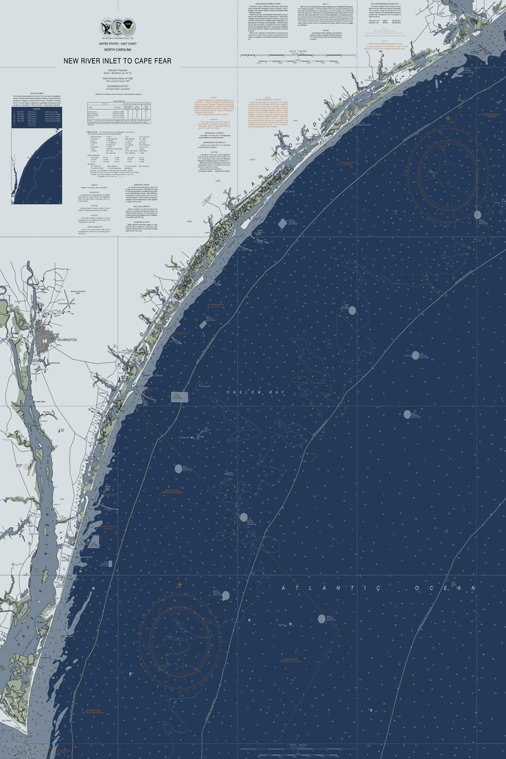 New River Inlet To Cape Fear Nautical Chart — Modern Edition