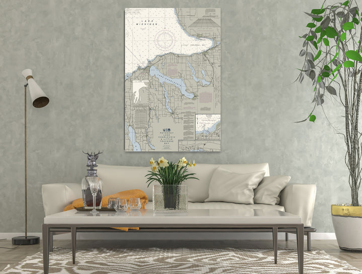 Petoskey Lake Charlevoix & Little Traverse Bay Nautical Chart — Traditional palette