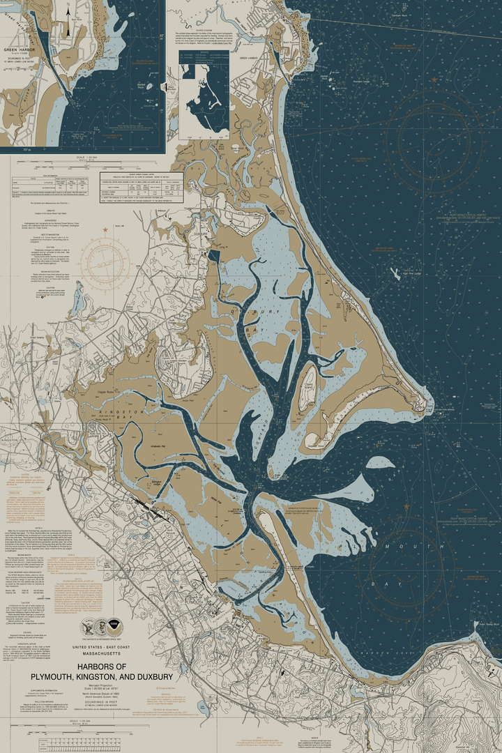 Plymouth, Kingston & Duxbury Nautical Chart — Heritage Edition — Heritage Edition palette
