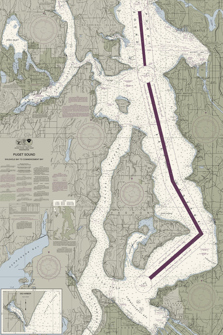 Puget Sound - Shilshole Bay To Commencement Bay — Traditional palette