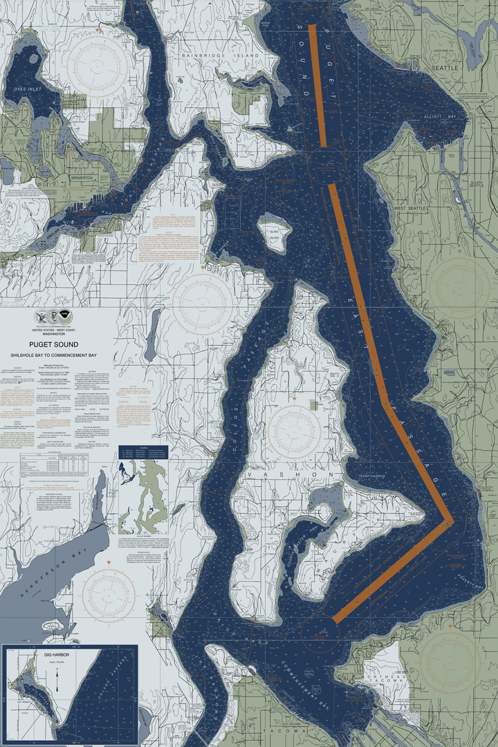 Puget Sound - Shilshole Bay To Commencement Bay — Modern Edition