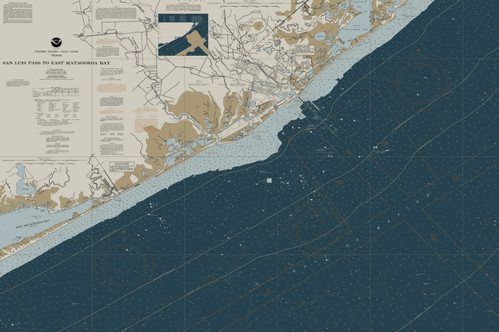San Luis Pass To East Matagorda Bay Nautical Chart — Heritage Edition — Heritage Edition palette