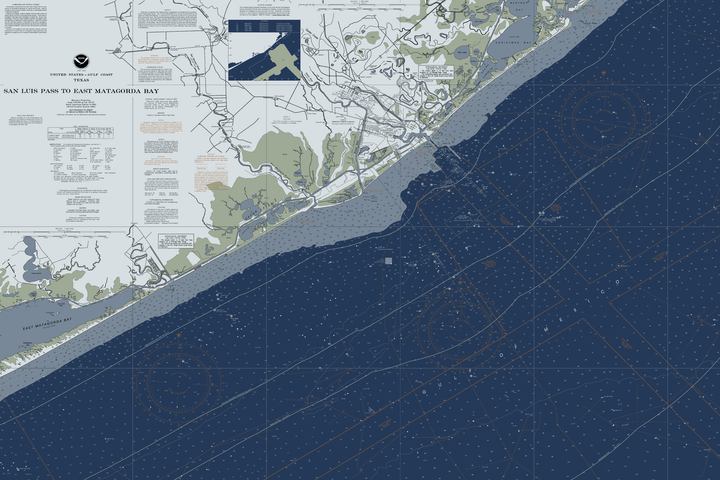 San Luis Pass To East Matagorda Bay Nautical Chart — Modern Edition