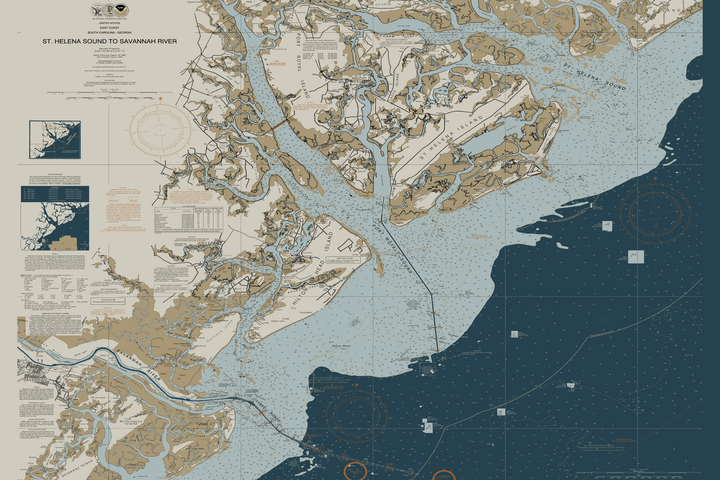 Savannah River Nautical Chart — Heritage Edition — Heritage Edition palette