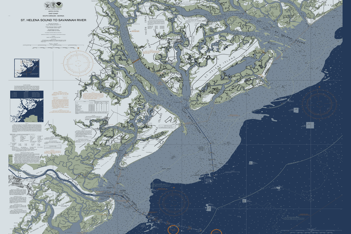Savannah River Nautical Chart — Modern Edition