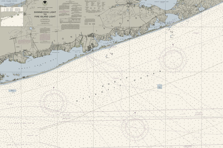 Shinnecock Light to Fire Island Light Nautical Chart — Traditional palette