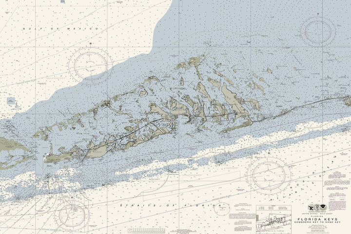 Sombrero Key To Sand Key Nautical Chart — Traditional palette