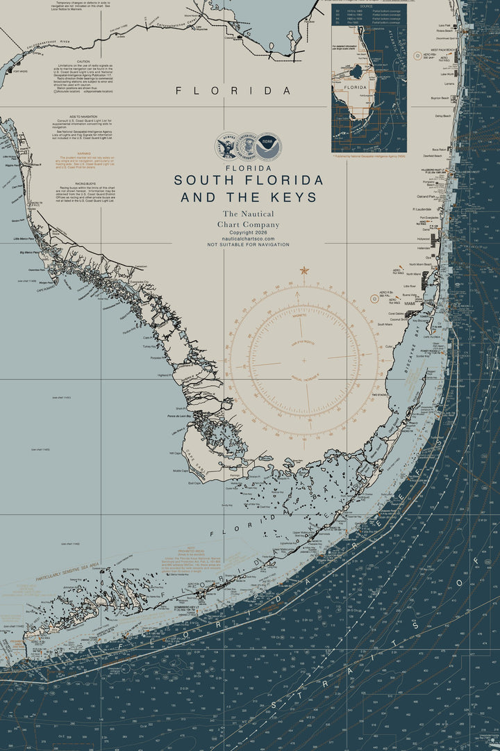 South Florida and the Keys Nautical Chart — Heritage Edition — Heritage Edition palette