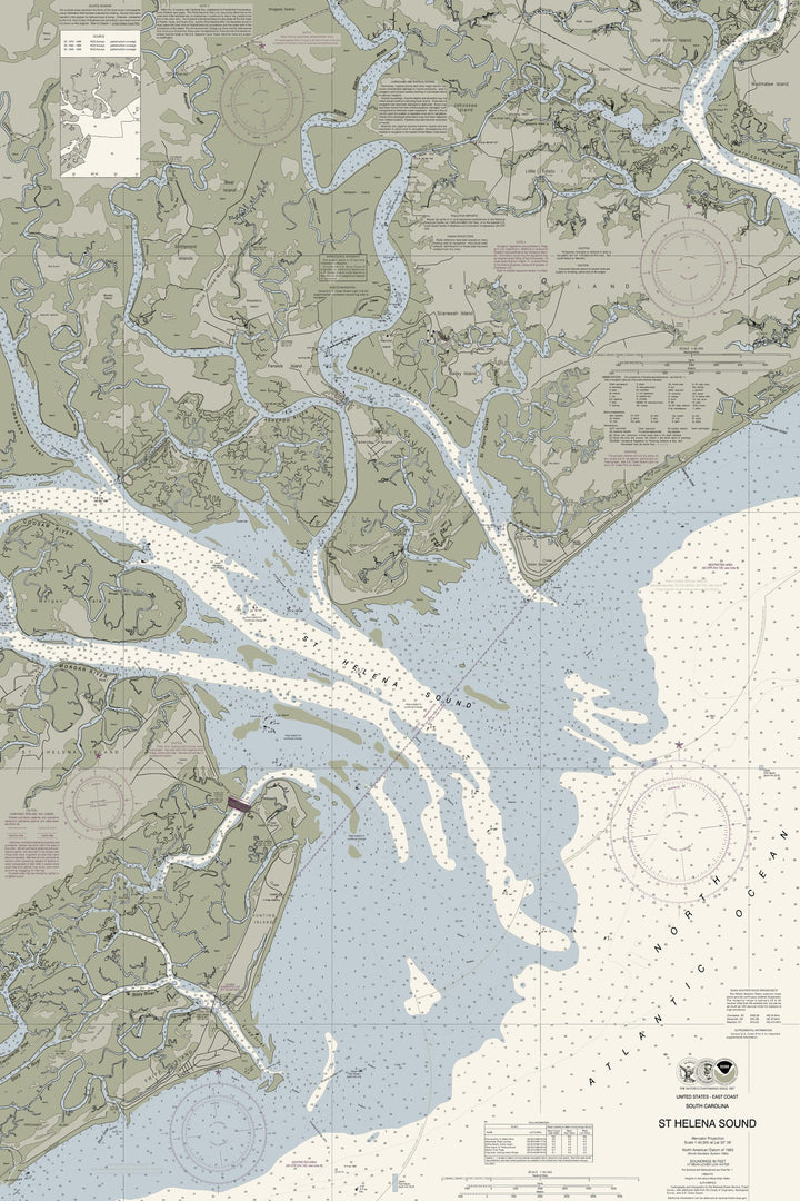 St Helena Sound Nautical Chart — Traditional palette