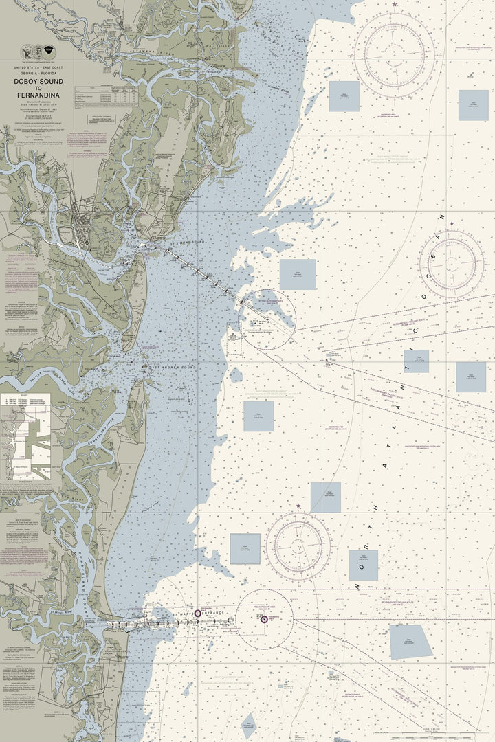 St Simons Island, GA Nautical Chart — Traditional palette